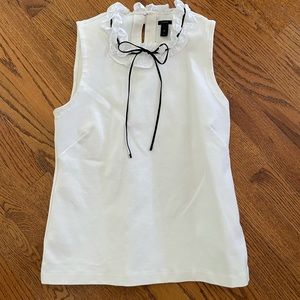 J. Crew Ruffle & Ribbon Collar Blouse